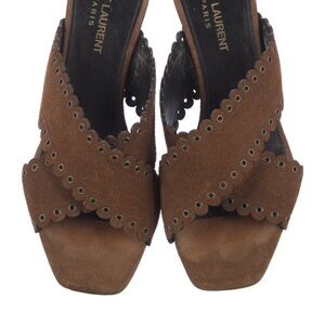 Saint Laurent Brown Suede Women's Sandals